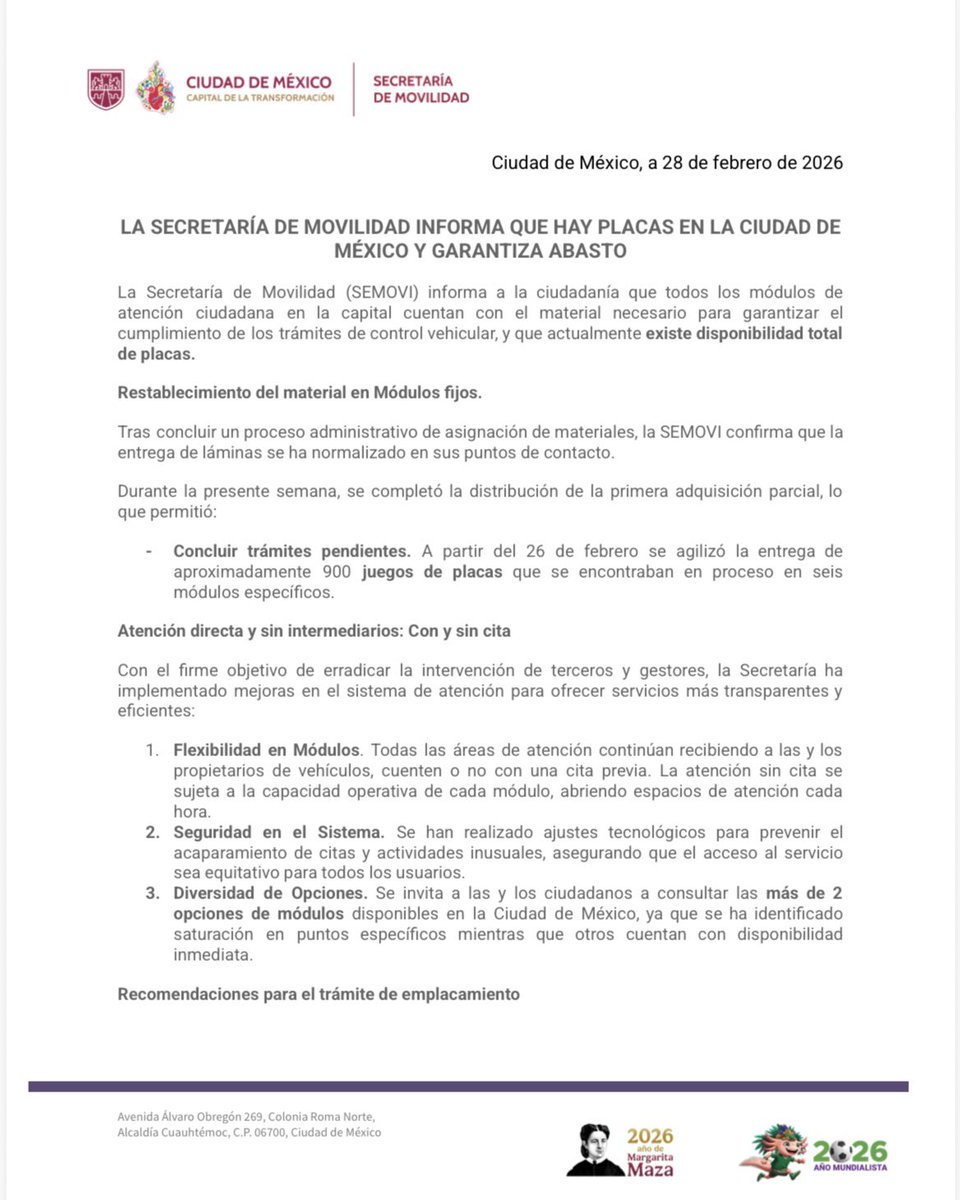Secretaría de Movilidad CDMX tweet media