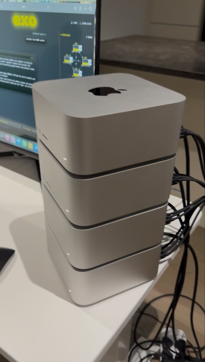 It feels ironic that stacking mac studios is the cheapest way to run frontier AI today.

But it actually makes sense. Nothing else beats the memory unit economics of Apple Silicon.

Memory and memory bandwidth (not FLOPS) is what matters for local inference. Everything runs at
