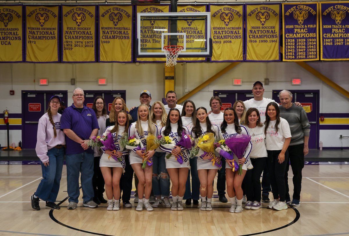 WCUAthletics's tweet photo. On Saturday afternoon, during our final home basketball doubleheader of the season, we honored our WCU women's basketball, men's basketball, and cheerleading senior classes for all their hard work and dedication throughout their time as Golden Rams! https://t.co/wnTZZIVxF2