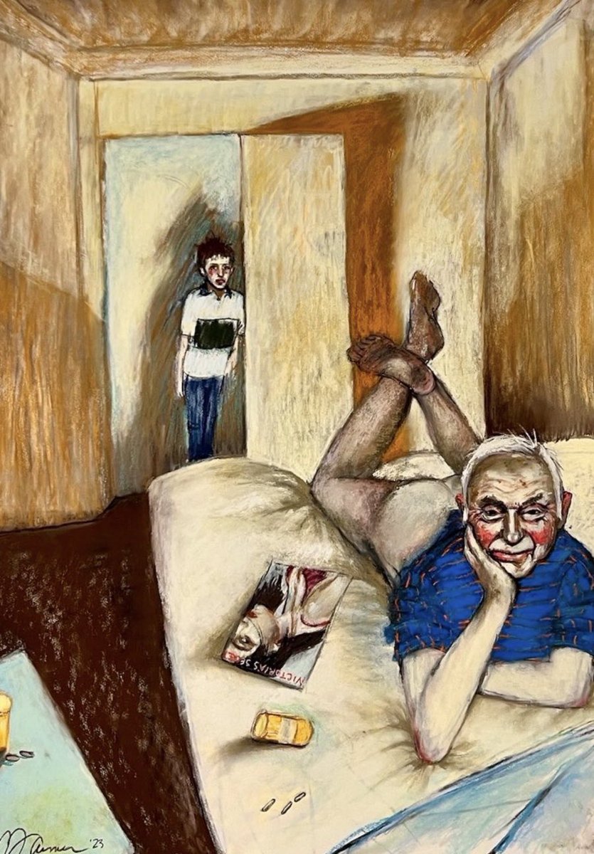 Les Wexner alleged co-conspirator, who gave Epstein over $100M, 
had his own painting.
Can’t imagine what this signifies 🤔