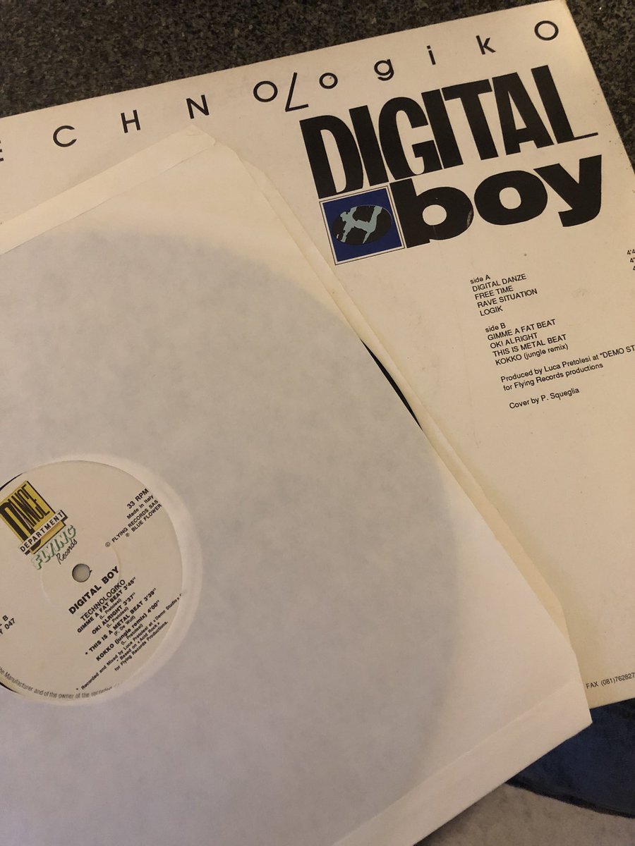 andrewgreatorex's tweet photo. Digital Boy - Technologiko album released on Flying Records back in 1991. #digitalboy #technologiko #flyingrecords #fly047 #techno https://t.co/MqNVE0z9fR