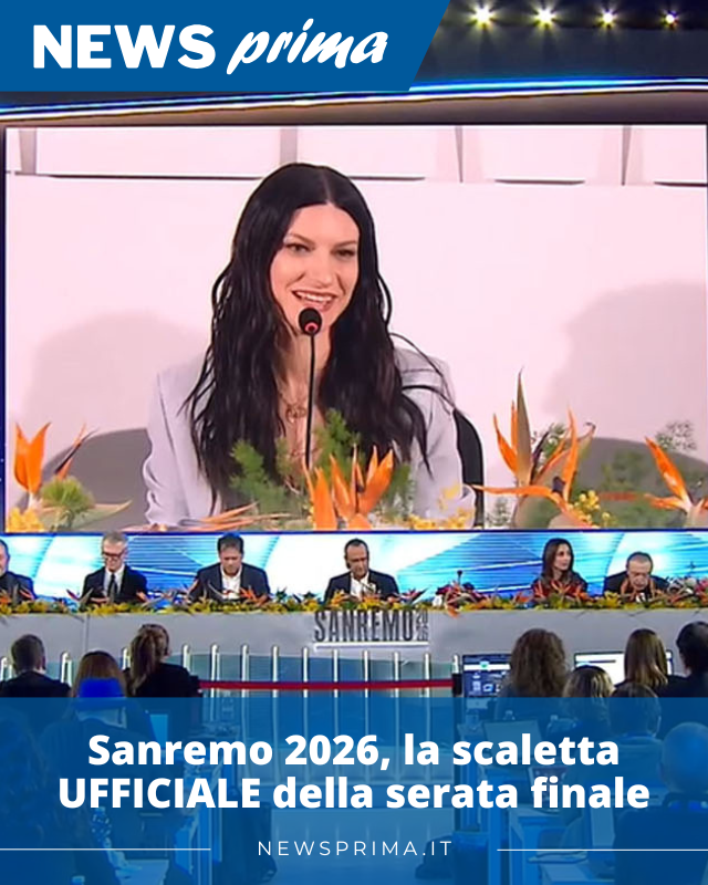 NewsPrima_it's tweet photo. L'Ufficio stampa Rai ha rilasciato poco fa l'ordine d'uscita ufficiale della finale di #Sanremo2026
SEGUI DIRETTA E PAGELLE: https://t.co/4ZQwraSksL https://t.co/p2ivPuhfVC