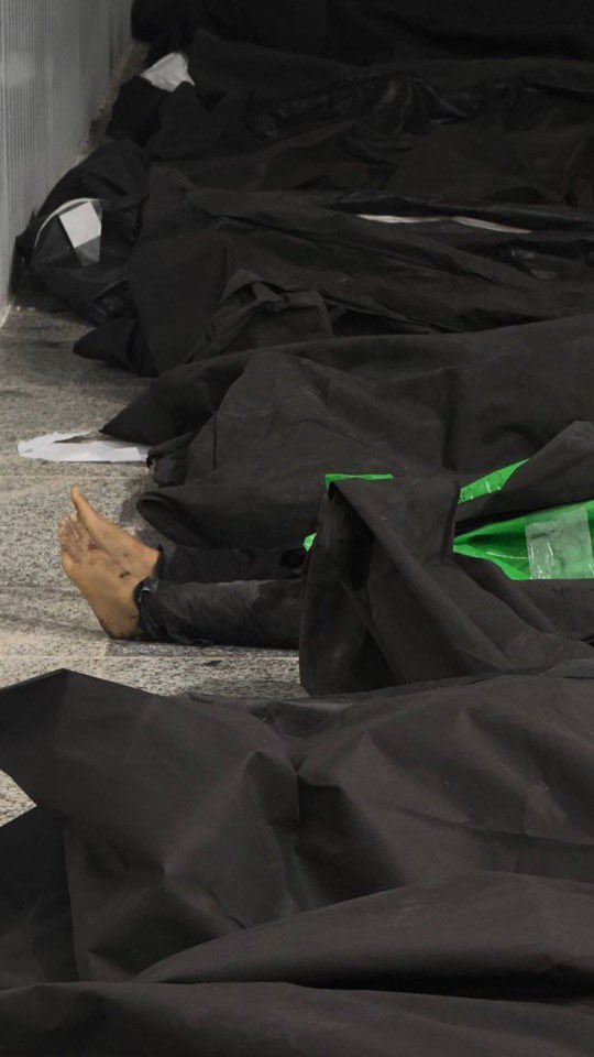 Bodies of some of the schoolgirls murdered by the israelis and the Americans after their strikes on a primary school in Minab in south Iran