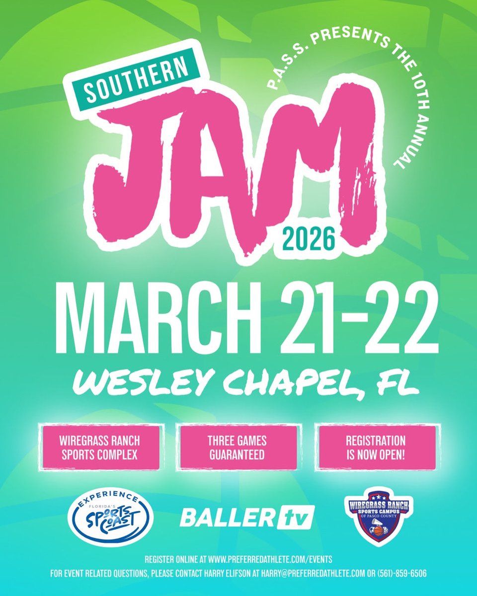 preferredscout's tweet photo. Southern Jam filling up! Get  signed up! ⁦@CoachElifson⁩ ⁦@southernjamusa⁩ ⁦@FLSportsCoast⁩ https://t.co/EeL1pCbJ0q