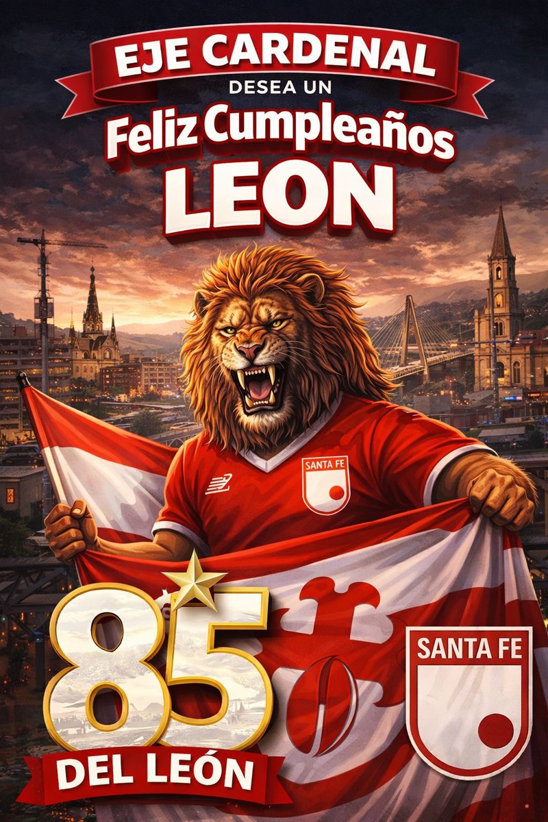 Fredhawk1309's tweet photo. Feliz cumpleaños 85 🎂 a nuestro AMOR ETERNO @SantaFe @lgars_Oficial Rojo solo hay uno y se llama SANTA FE!!! https://t.co/hIk62xWQ89