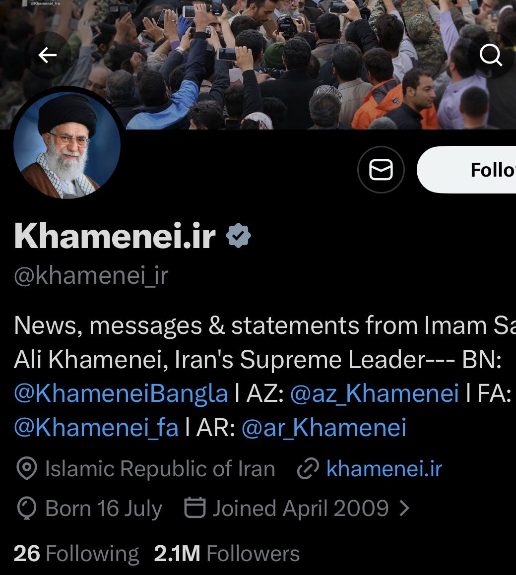 mohitlaws's tweet image. &amp;gt;Ali Khamenei: 2M followers
&amp;gt;Narendra Modi: 100M followers

But, Khamenei is fighting two nuclear armed countries and the two strongest militaries in the world despite not having nuclear weapons himself.

Modi has 100 million+ followers, but he chose a ceasefire under US pressure