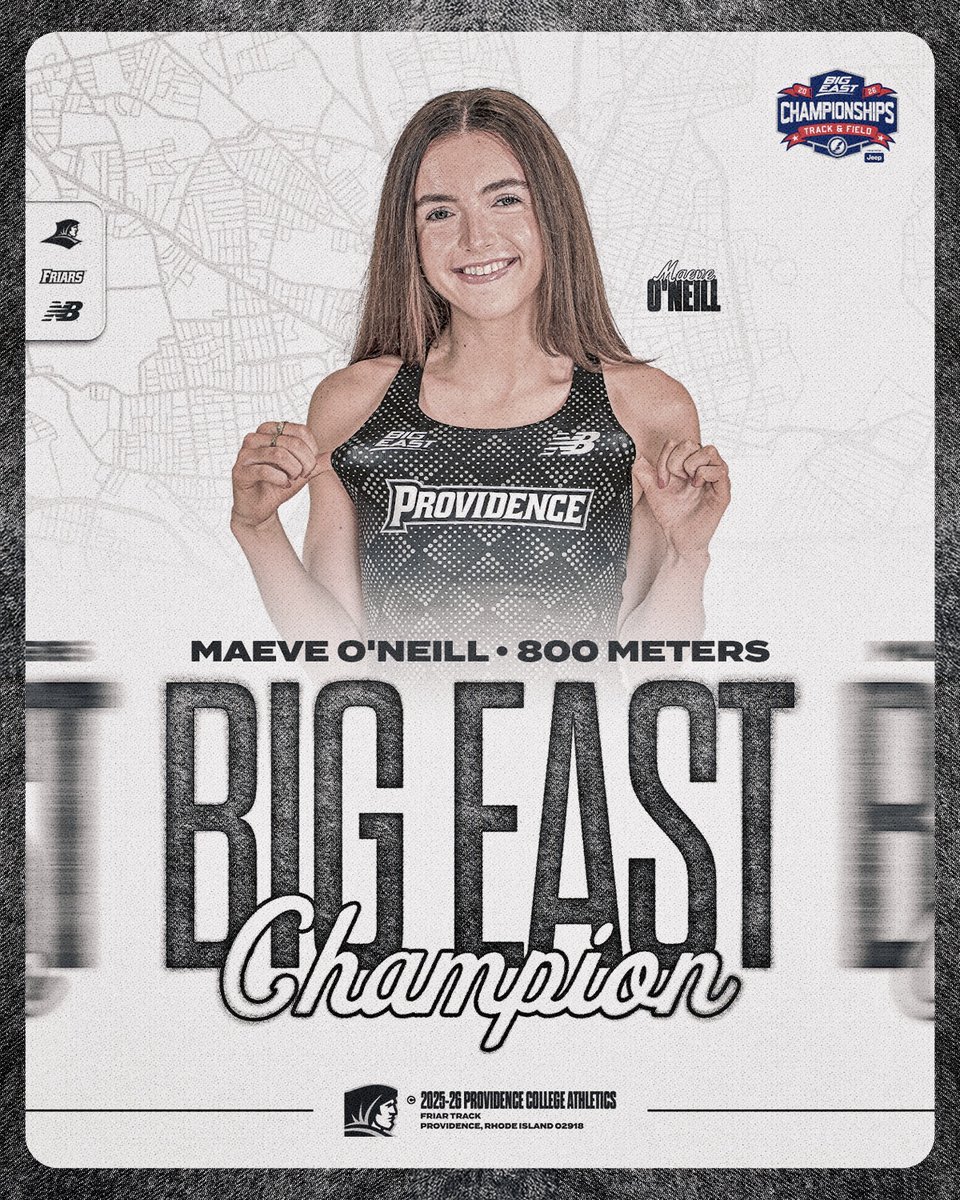 🥇BIG EAST CHAMPION🥇

Maeve O'Neill is your BIG EAST 800m Champion in a time of 2:01.15! 

O'Neill sets a new BIG EAST Record!