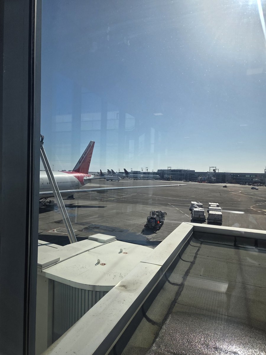 ajayrotti's tweet photo. Always a special feeling to see an @airindia aircraft outside India. But today it is an entirely different feeling. 100x the normal feeling. 

I came to New York for just 2 days and what a time I selected!!! I was to board an @emirates flight to Dubai two hours ago which was canceled. I was to spend two days in my Dubai office. That isnt happening now.  I hope @dubai gets back to normal soon! Prayers. 

Now, the Maharaja is getting me home.🙏  And non stop!!! Last minute booking. Literally. Just boarded. 🤞 Thanks @airindia
