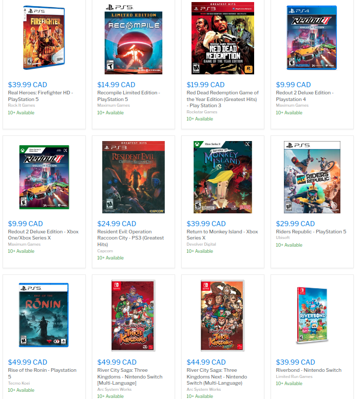 150 PS5 games, over 240 Switch games, more than 700 items in total