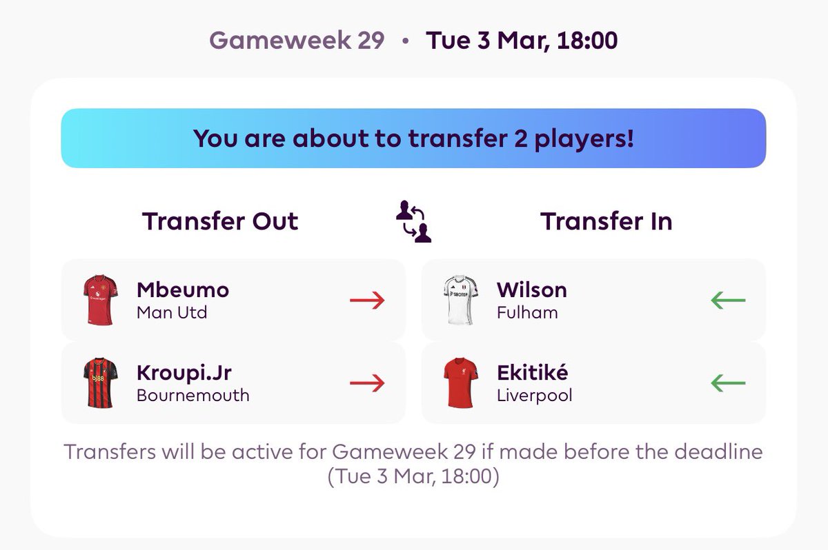 Thoughts on these transfers ?

Have the exact money 💴 

#FPL