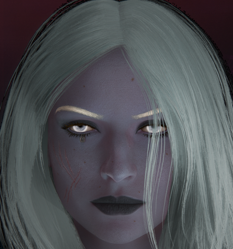 VoxTenebraum's tweet photo. || BLUE!! SHE'S BLUE!! I MADE HER IN CYBERPUNK AND SHE IS HAPPILY BLUE!!! https://t.co/8mMDB3vU5R