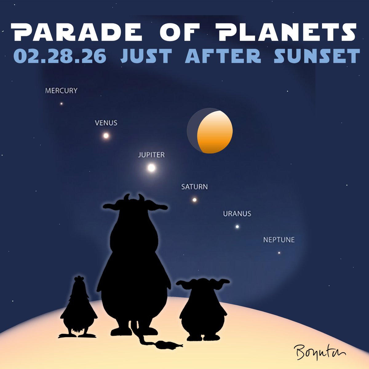 Call a friend or two to come see this alongside you. Gaze up in wonder. #planetaryparade