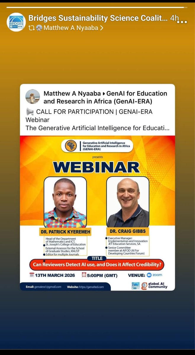 Make a date to join the discussion:
Click on the link below to register 👇🏾 
forms.gle/yUNhQtdvxUqyPy…
#African #researchers 
#AI #Reviewers