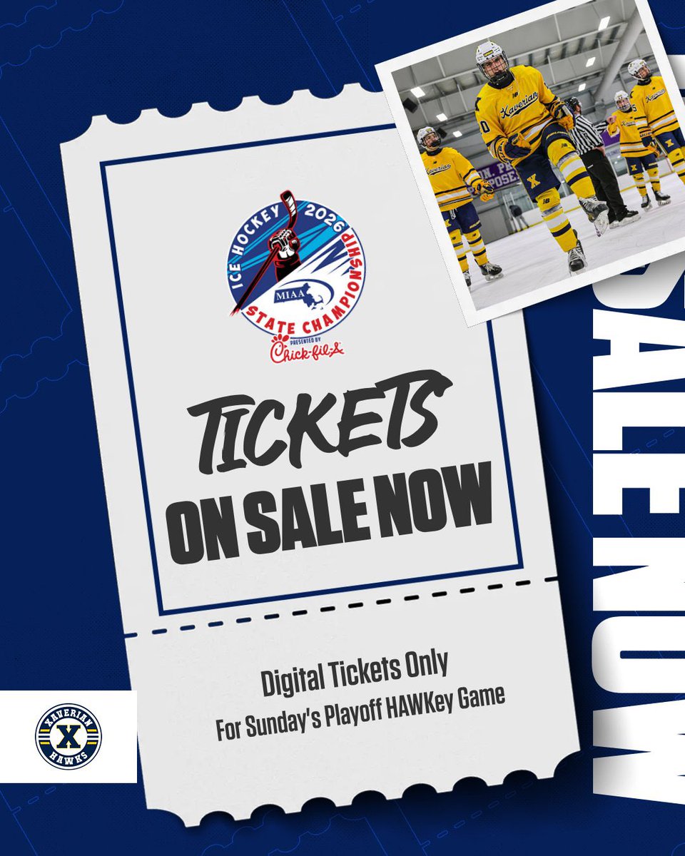 ptodesca's tweet photo. SWEET 16! The road to Garden continues for the Hawks as they host #15 Marshfield for the last home game of the season. Slight time change as puck drop will now be at 2:45pm. Digital Tickets Only for this one. Click the link in below to purchase and pack the nest #playoffhawkey https://t.co/YyzEXq7fzh