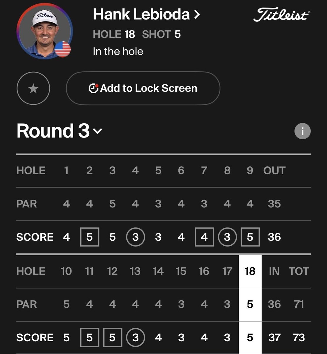 tgsl8r's tweet photo. uhhh hello? @PrizePicks both espn &amp; pga tour app have 73. fix this https://t.co/UYYmSmhJEI