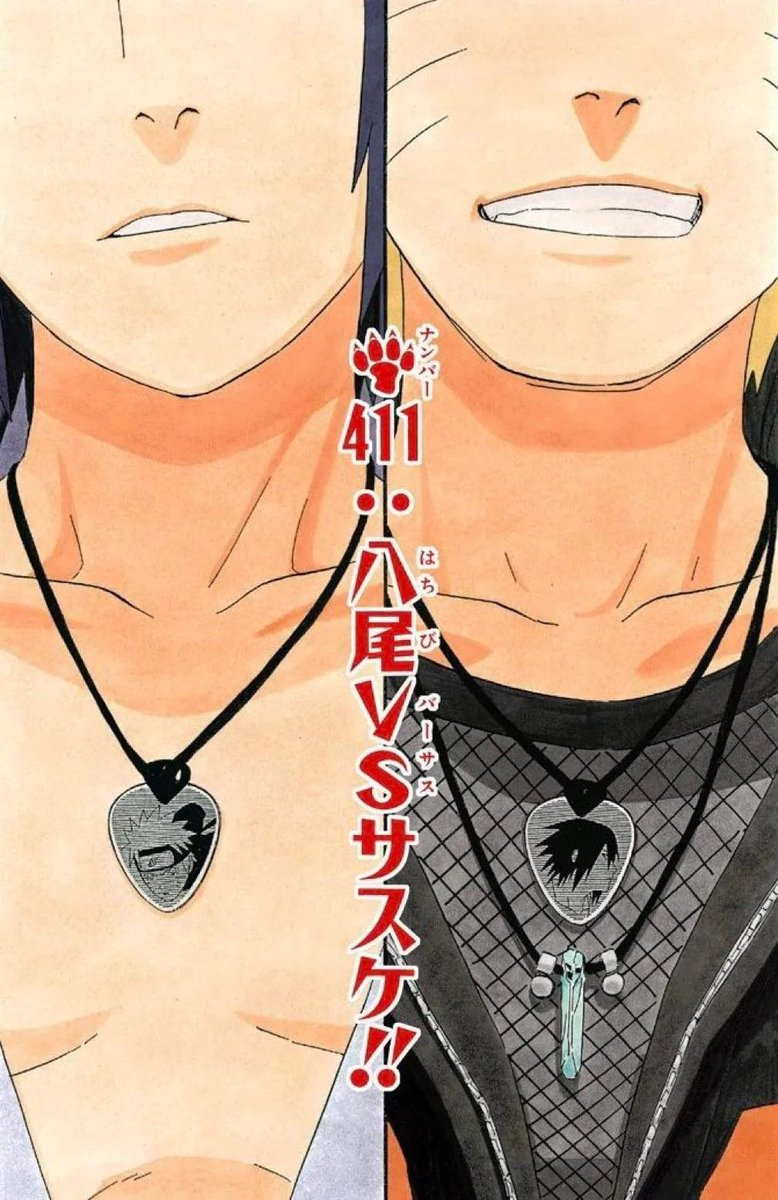 this platonic illustration by kishimoto 😻 just two bros carrying each other's faces on necklaces