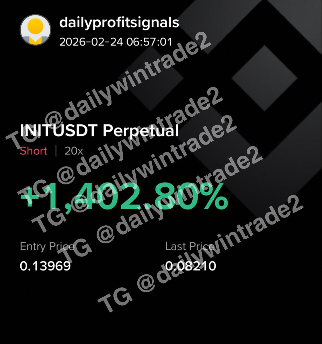 dailywintrade's tweet image. Daily profits signals trade and results #DENT #INIT #Crypto #Binance #Bitcoin