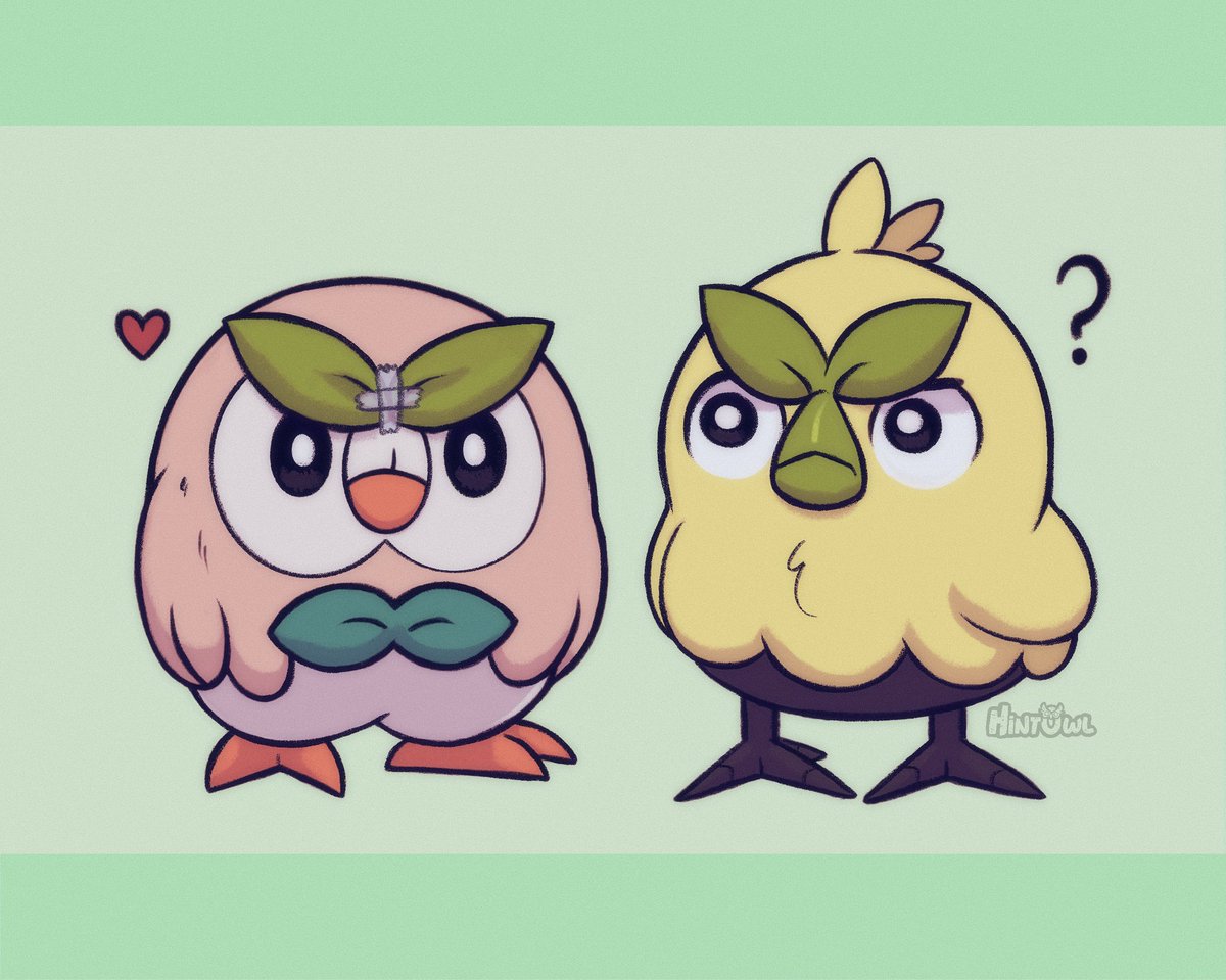 Fanart de rowlet y browt. 🌱