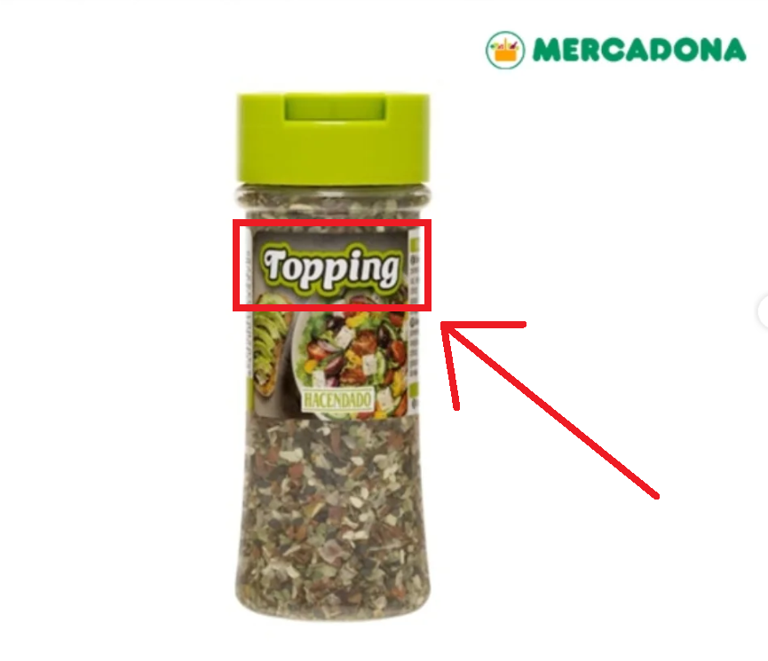DeDanfer's tweet photo. Para los de Mercadona, un sazonador es un «topping». Bueno, que sigan haciendo el ridículo usando anglicismos innecesarios. Ya verás como acaban llamando a la sal de mesa «topping» porque se echa por encima de la comida.
#danfer #anglicismos #anglicismo #SinAnglicismos #mercadona https://t.co/cGm27lFE1B