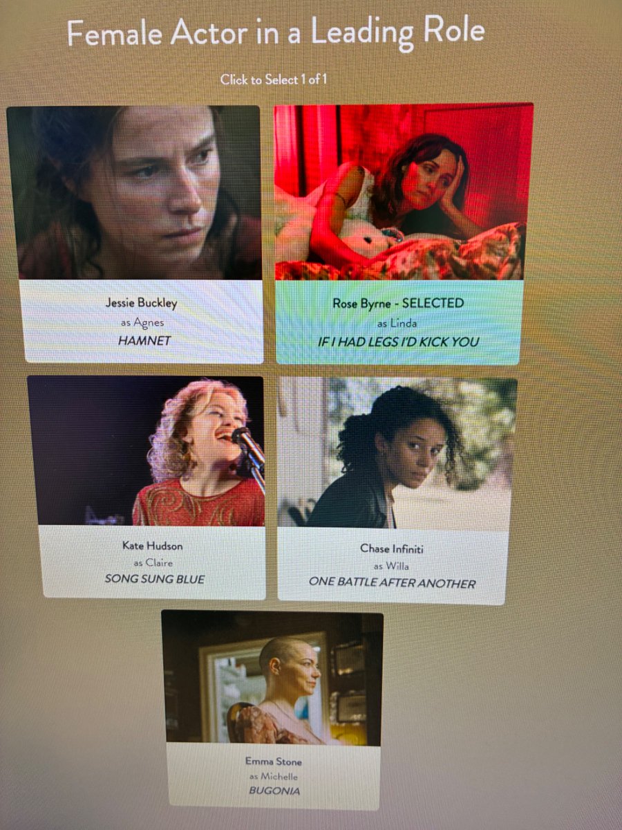 No guarantees, but we just might see Jessie Buckley and Rose Byrne reverse roles at the Actor Awards ceremony. Buckley the bridesmaid, Byrne the bride.