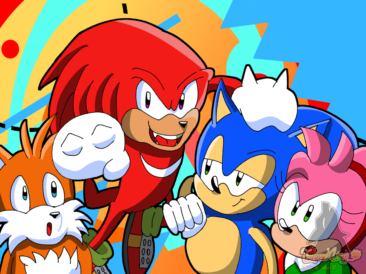Josparkling_16's tweet photo. A Sonic Origins redraw. Love to draw Sonic &amp; his pals in their classic designs. :D
I just love how it’s turned out. Hope you guys enjoy this phenomenal piece!! ✨
#SonicTheHedgehog #Knuckles #TailsTheFox #amyrose #fanart https://t.co/rpPHATl3y7