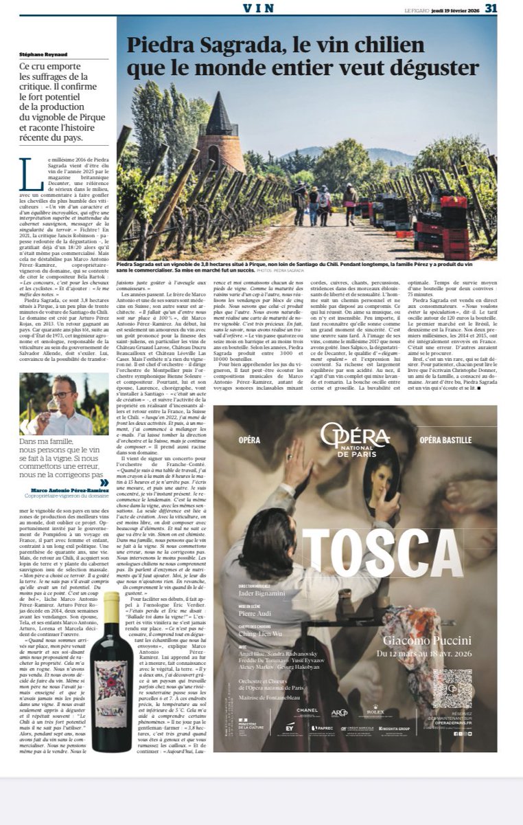 Voici l'article complet paru dans Le Figaro  sur ce vin absolument unique : le Piedra  Sagrada ! ✨✨