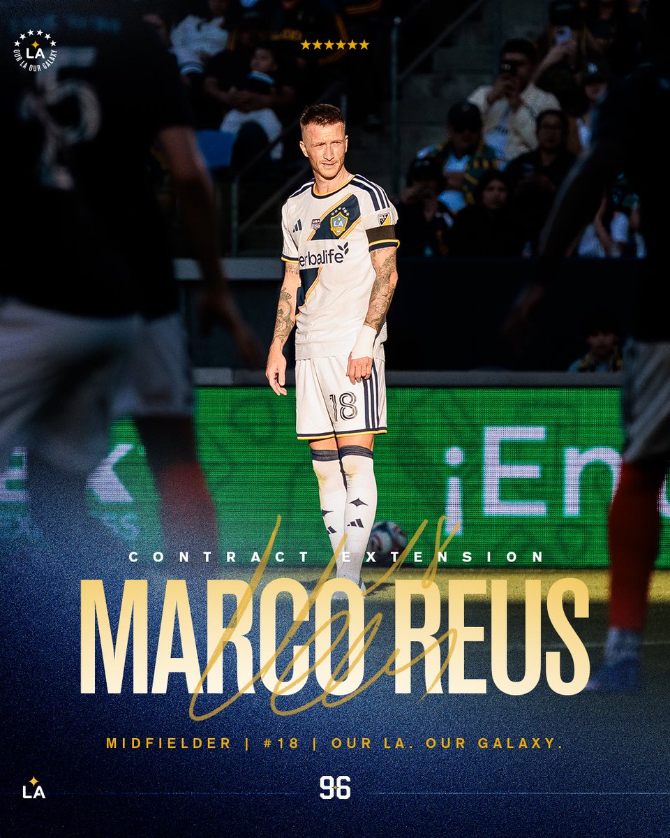 The journey continues ✍️

The LA Galaxy announced today that the club has signed Marco Reus to a contract extension through December 2027.

📰: bit.ly/4slmcoY
