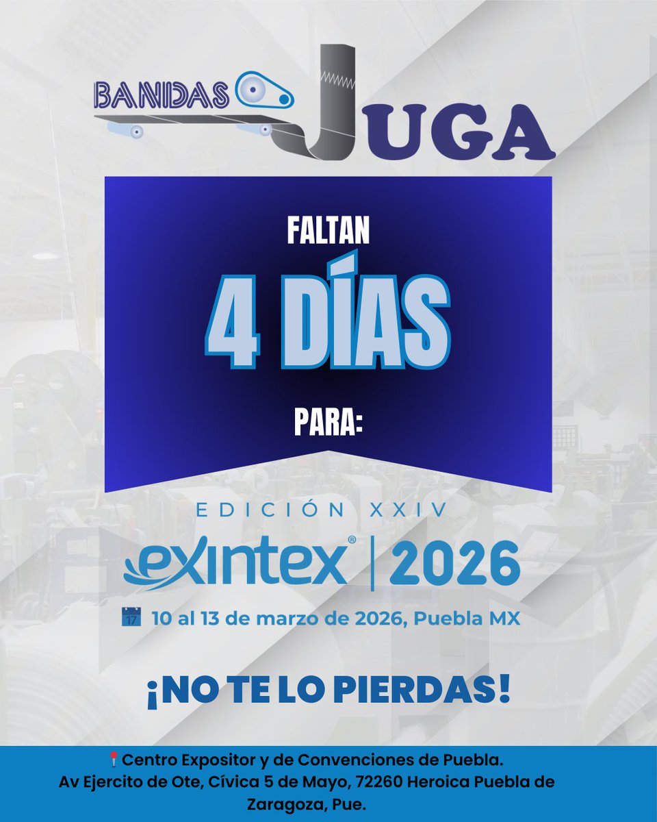 BandasJuga's tweet photo. #exintex2026 #PueblaCapital #BandasJUGA #Textil https://t.co/HdggaKPUen