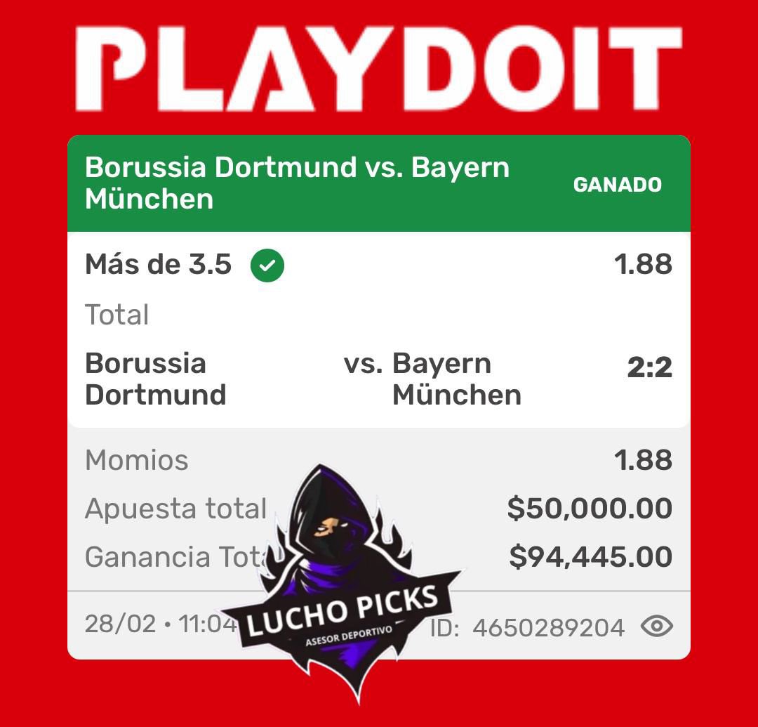 LuchoPicks's tweet photo. Estalló el primer bombazo 💣💣💣💣

Bayern Múnich over 3.5 ✅ 

Arrancamos con todo el Premium de Marzo 🔥🔥🔥🔥 https://t.co/FDK15YP1ei