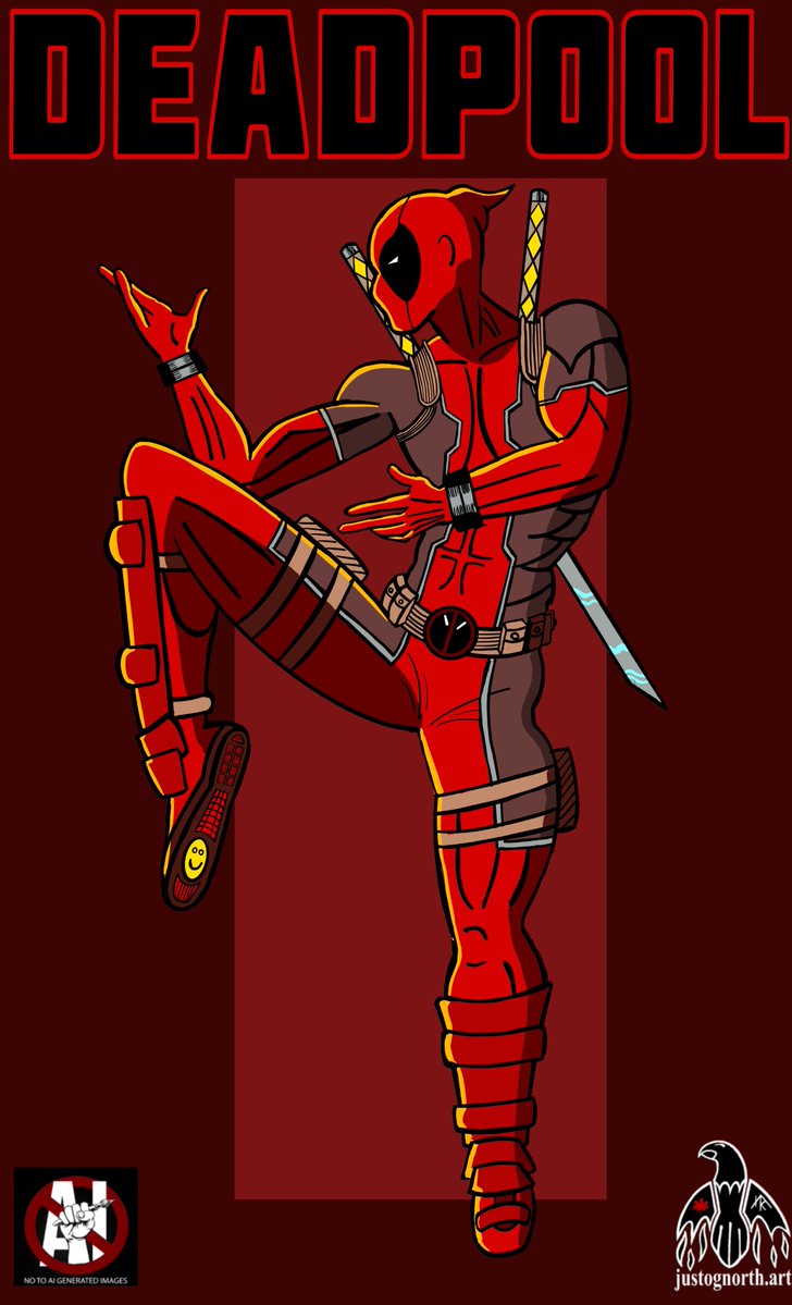 Deadpool 8.5x14” T-shirt template.  #marvel #deadpool #justognorth #digitalartist #digitaldrawing