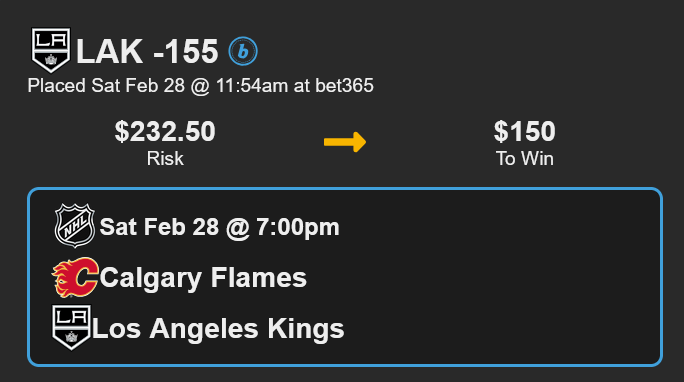 NHL Prime Play🍀

🏆🏒 Flames vs Kings
                                          
                                          SMASH❤️