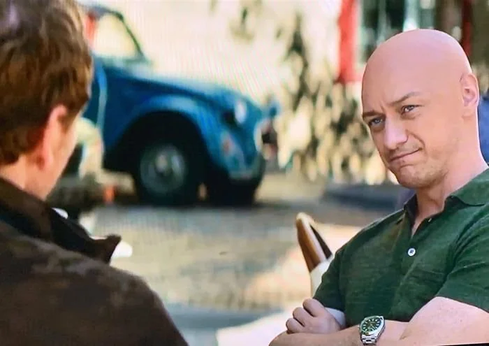 In Dark Phoenix (2019), in the scene where Professor X is talking to Magneto he is wearing a Rolex Milgauss watch, which is designed to be resistant to magnetic interference.

Cool little easter egg