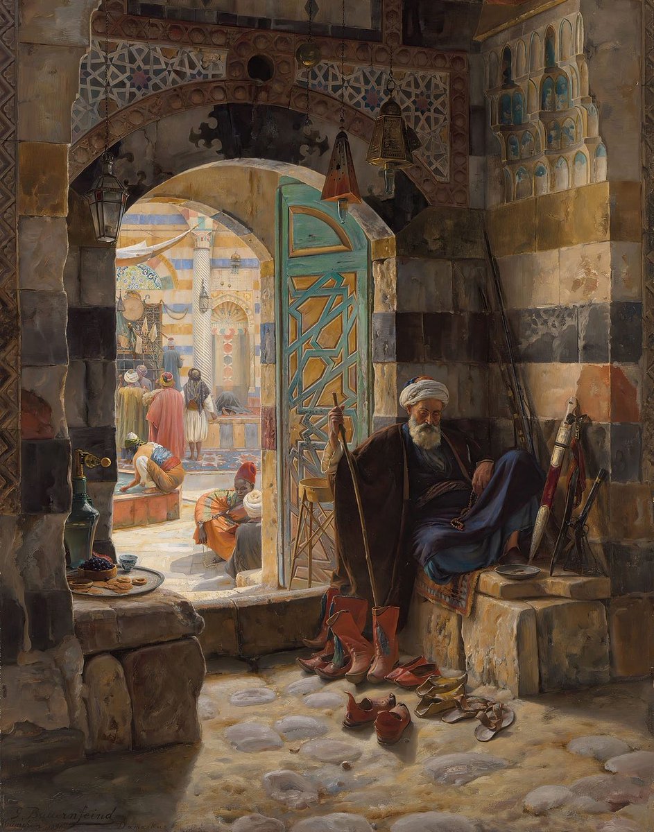 sparklingsinner's tweet photo. Le Gardien de la Mosquée, Damas, Gustav Bauernfeind (1891) https://t.co/FR6LPtPtyB