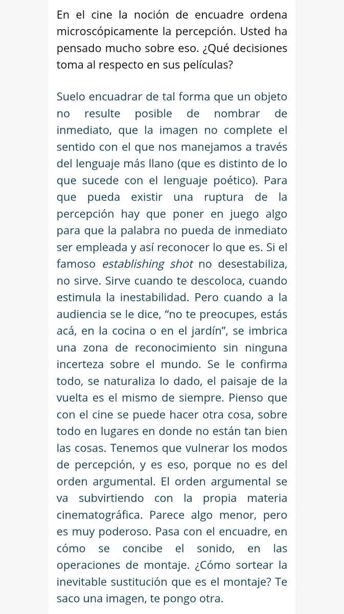 nahuutwm's tweet photo. Muy buena entrevista. Destaco esto que dice Lucrecia Martel https://t.co/stojLFGbPK