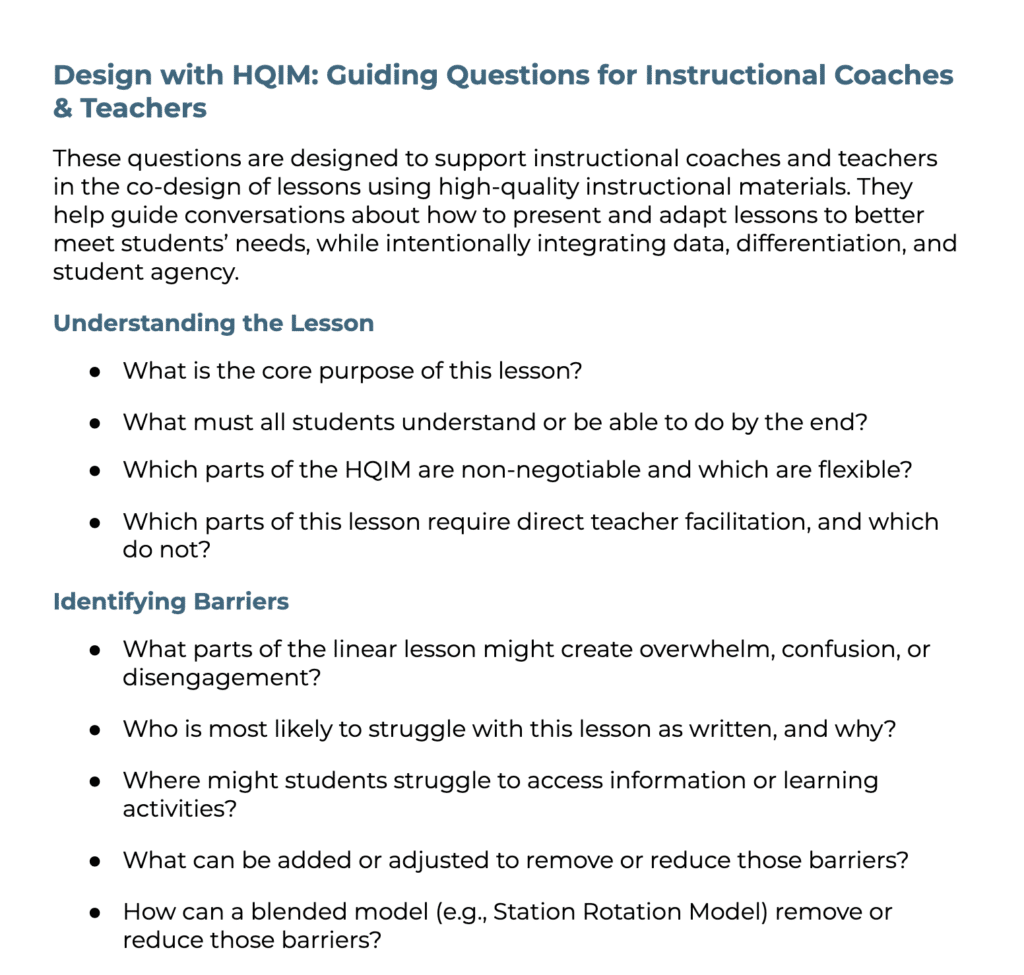 Catlin_Tucker's tweet photo. Every student deserves high-quality, grade-level instruction, regardless of the teacher. But with 1 in 8 teaching positions vacant or filled by underqualified educators, that's a promise many schools are struggling to keep.

HQIM can help. But only if we're intentional about how we use them: https://t.co/dhUM09OspZ

#k12 #eduequity