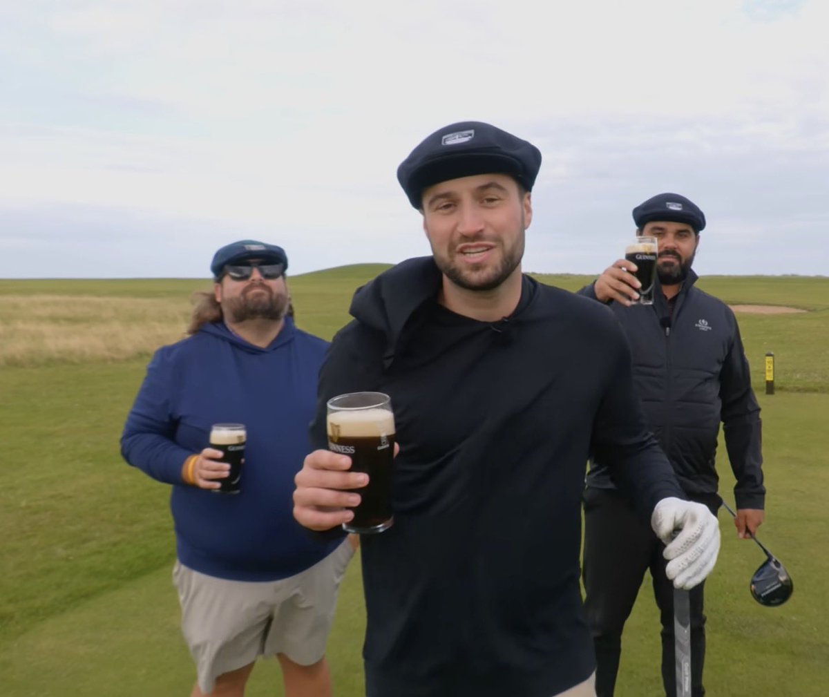Her: please don’t get too drunk out on the course today! 

Me and the fellas: