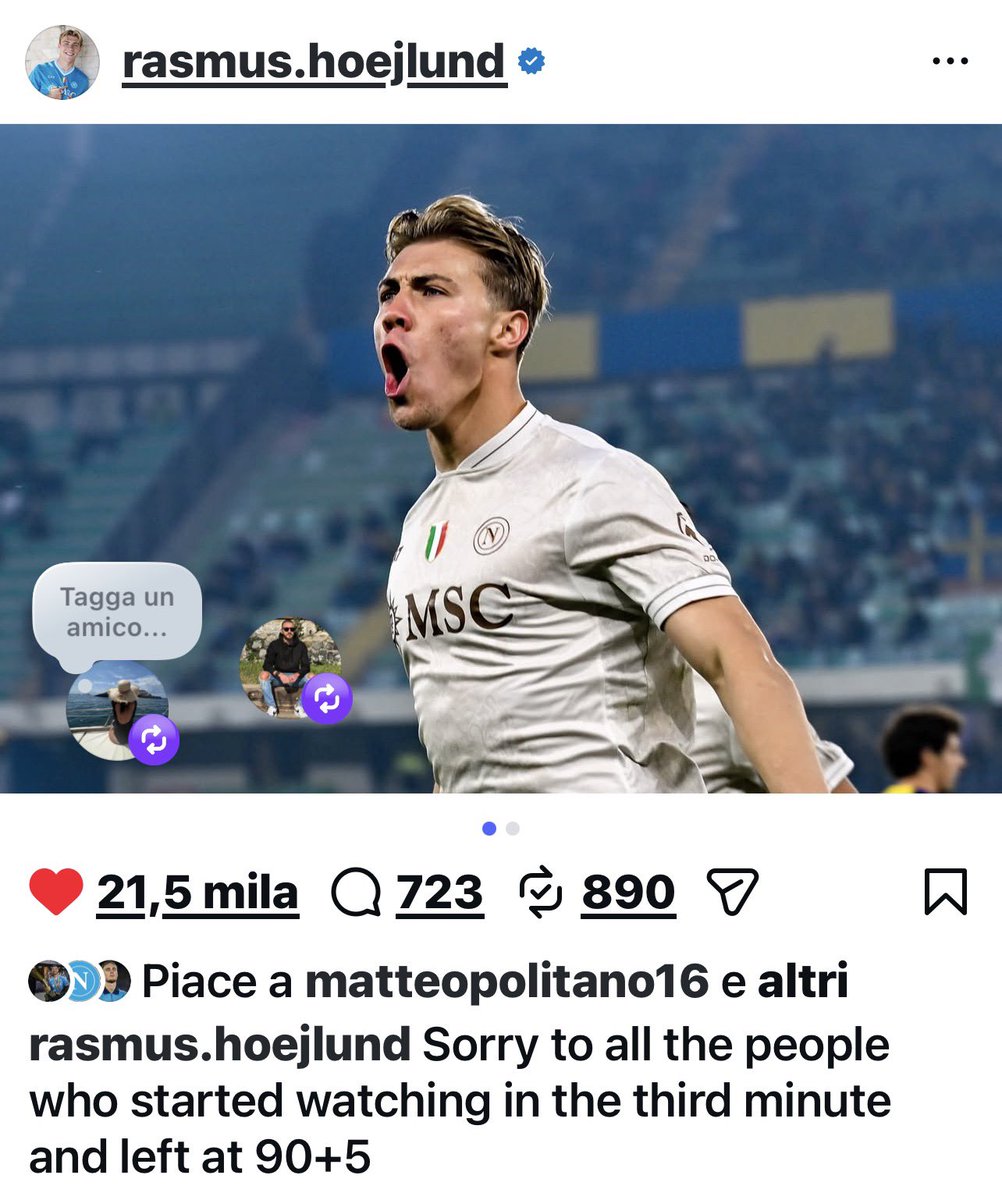 DieguitaD10S's tweet photo. Ti amo bio’
#Hoejlund
#ForzaNapoliSempre https://t.co/chbafBqfSl
