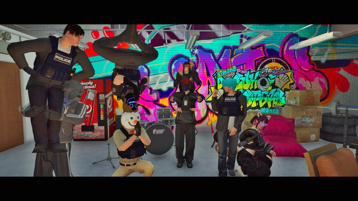 shiromanta_rec's tweet photo. 3週間ありがとうございました！！！！
紆余曲折あっての警察だったけど、結果このメンバーで警察できてよかった！！

Duolingo不正ネオバターロールAFK花サボりアゼロンリスキル4連続警察自認猫まんた褐色ロリコン野郎でした！！
ギャングも警察も白市民も本当にみんなありがとう！！！

#NEWTOWN https://t.co/GaZdGx5qfb