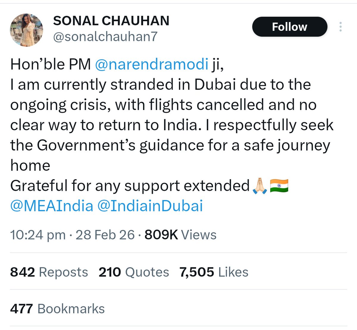 choga_don's tweet photo. Meet Sonal Chauhan

>Indian Actresses
>Got Famous in Jannat
>Got slapped by Muslim bf in 2008 at Mumbai airport
>Frequently travels to Dubai for private parties & Luxury
>Spotted with Pakistani businessman on Yacht
>Now Stranded in Dubai, appealing PM Modi to evacuate her 🤡

What do you think, she will ever go back again to the UAE?