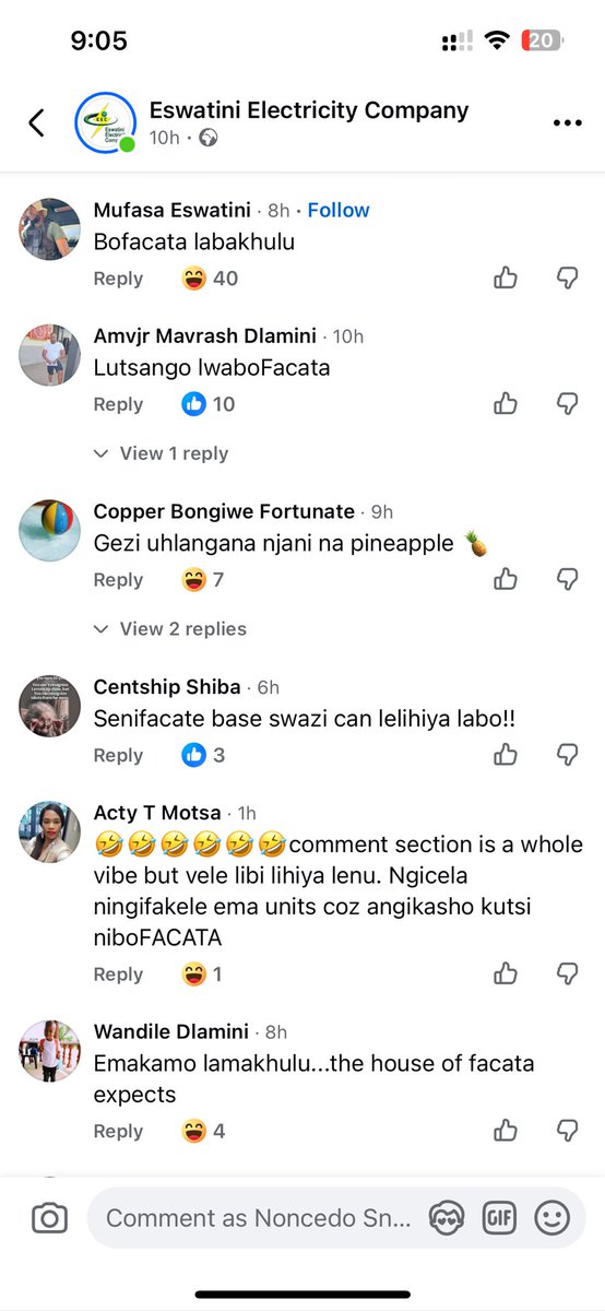 ncedosimelaneee's tweet photo. The comments from emaSwati under the EEC emaganu post on Facebook
🤣🤣🤣 https://t.co/myezNPPeJR