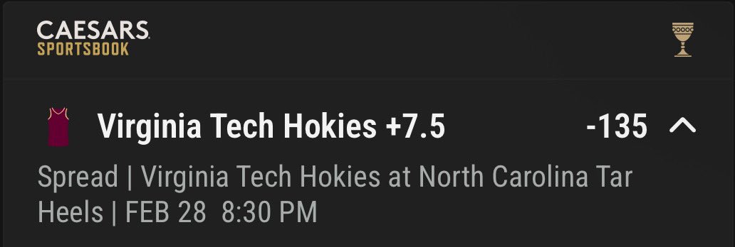 #CBB Play of the Day🏀 

(1u) Virginia Tech +7.5 -135🔥 <a href="/CaesarsSports/">Caesars Sportsbook</a>  

60% OFF TAP THE POST BELOW👇👇 The 13-3 (+6.94) run continues!✅🔥#Gambling𝕏