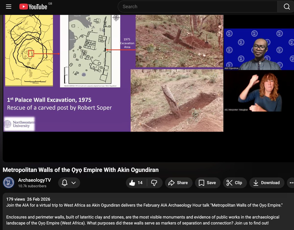The brother Akin Ogundiran linked up with AIA Archaeology and delivered a good analysis on the remains from the Oyo Empire.

Coincidentally this video was dropped two days on Youtube. Please retweet and share if possible , so we can push out the hidden Yoruba history. 🇳🇬🇧🇯🇹🇬