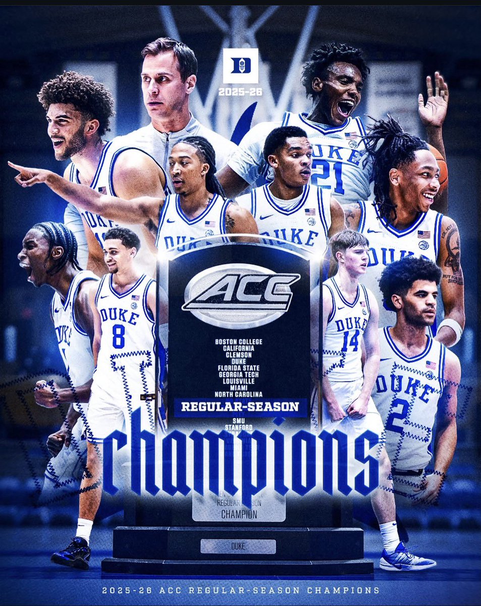 dontejharvey's tweet photo. Duke is your ACC regular season champs 🔥 https://t.co/mHBEUhkib6