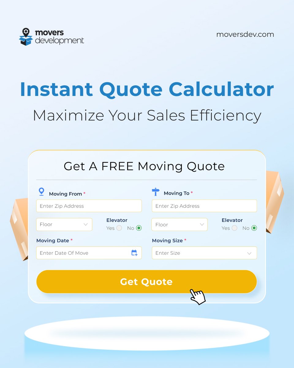 MoversDev's tweet photo. If customers don’t see pricing fast, they move on.

An Instant Quote Calculator gives visitors a price right away and captures the lead automatically.

👉 https://t.co/5eVWzLhR4x https://t.co/1QgeO8xEPT
