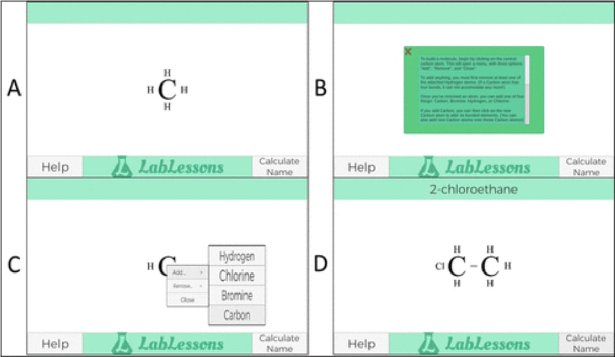 SOAR_NYU's tweet image. Soar fellows Andrew Qu, Madeleine Nicholas, Eric Leung, Serena Jones, Priya Katyal, Kamia Punia created the Models of Organic Molecules module which lets students build organic molecules and calculate their chemical names. 
#stemeducation #chemistrylearning