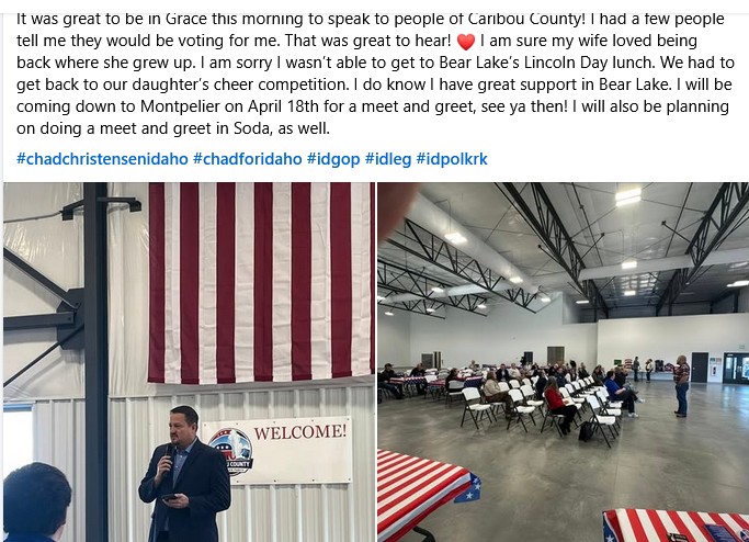 whitesheepranch's tweet image. #MadChad is running for #idleg again. I bet they had plenty of donuts leftover after the crowd left.

#chadchristensen #maxipadchad