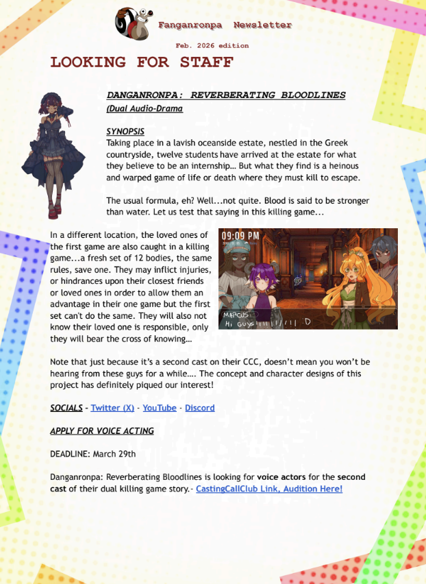 FanganronpaNewsletter tweet media