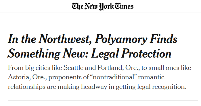 RogerSeverino_'s tweet photo. The next letter to be added to the LGBTQ+2S alphabet is "P" for polygamy. And as before, it will come under the guise of anti-discrimination law. My quote to the @nytimes on the rise of polyamory protections: 

“It’s ultimately an effort to recognize polygamous marriages and to do that by saying it’s discriminatory not to,” said Roger Severino, a vice president at the conservative Heritage Foundation and the architect of many of the first Trump administration’s social policies when he headed civil rights at the Department of Health and Human Services.

Civil rights protection to address widely recognized societal problems stemming from “animus-based discrimination” is one thing, he said.

“What we see here is a political movement that is trying to legitimize alternatives to the traditional family household as a cultural norm,” he continued. “That’s a very different thing.”