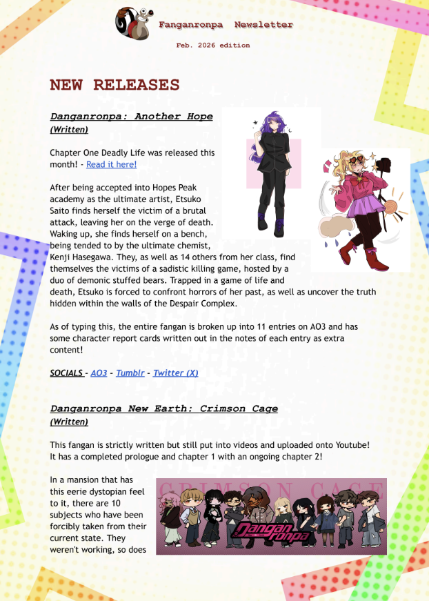 FanganronpaNewsletter tweet media