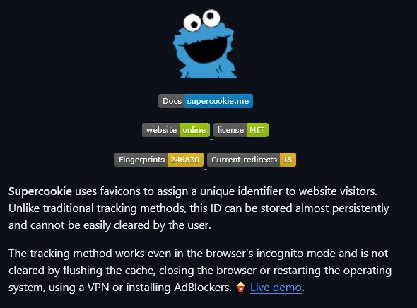 0x0SojalSec's tweet photo. Supercookie: Tracks users with favicons, even in incognito mode✨

- https://t.co/gmmlwpGXJK https://t.co/TzybSYItEO